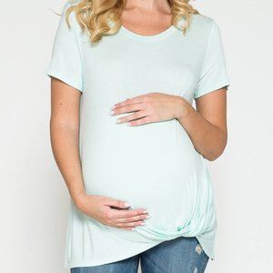 🌊SHORT SLEEVES TWIST FRONT TOP - MATERNITY